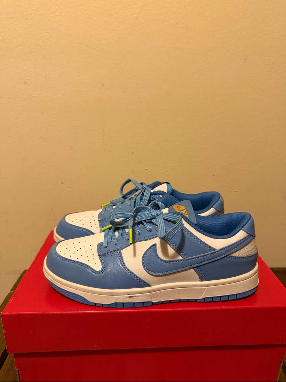 Nike Kids Low-Top Sneakers in White and Light Blue